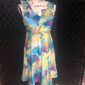 Hype Abstract Floral Ruffle Formal Dress - Girl’s Sz 16